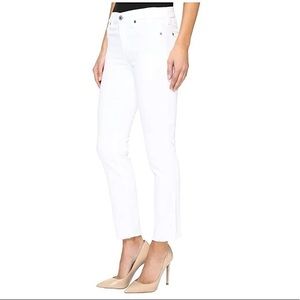 7 FOR ALL MANKIND/Preowned ROXANNE ANKLE WITH RAW HEM IN WHITE FASHION Jean 25